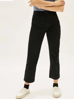 Everlane Straight-Leg Crop Pant Black Size 12